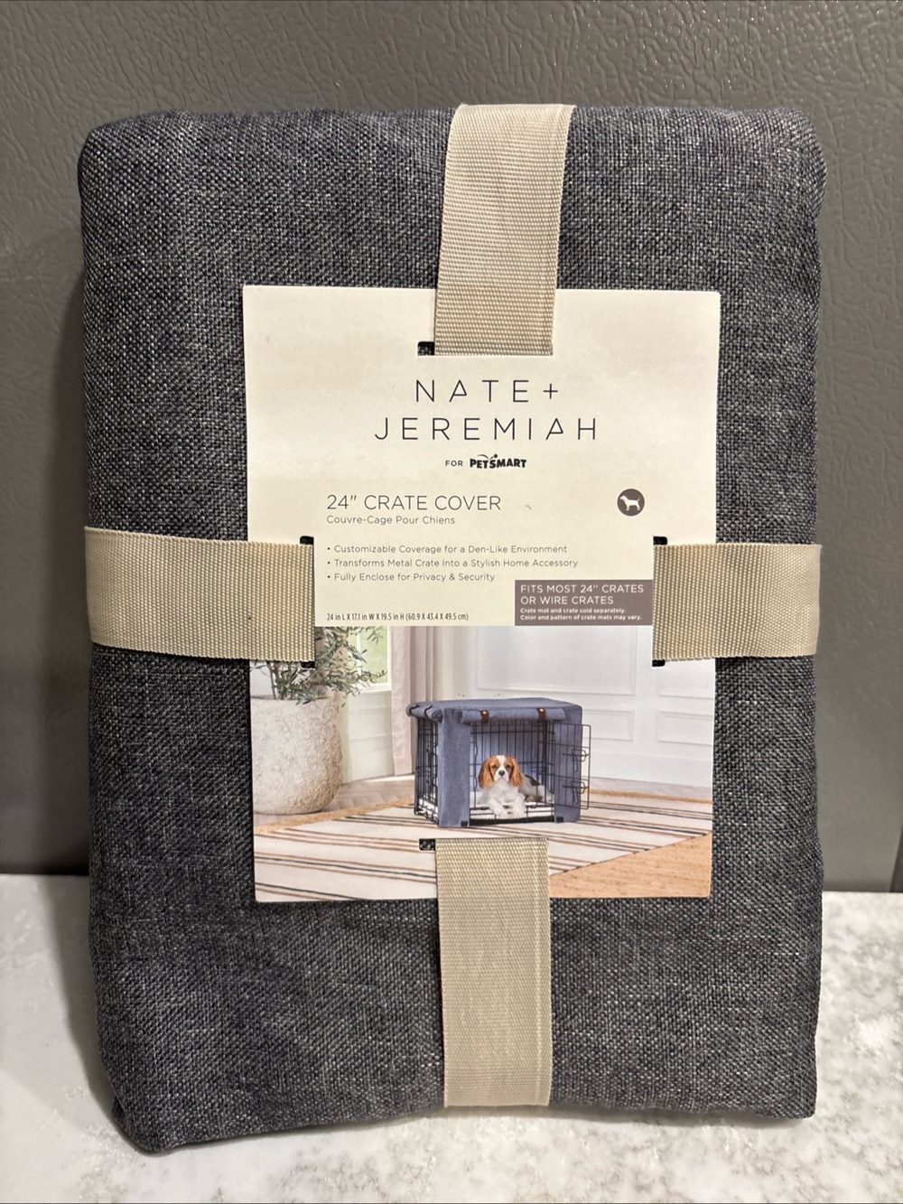 Nate + Jeremiah 24" Crate Cover in Dark Gray